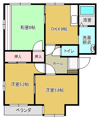 グリーンハイツ101・201　古い間取